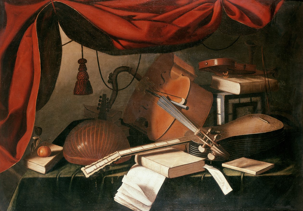 Musikaliskt stilleben av Bartolommeo Bettera