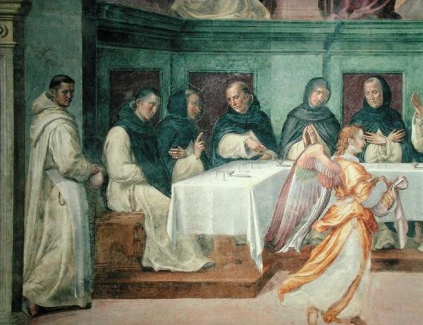 Den sista måltiden, från San Marco Refectory (fresk) (detalj av 43920) av Bartolommeo Sogliani