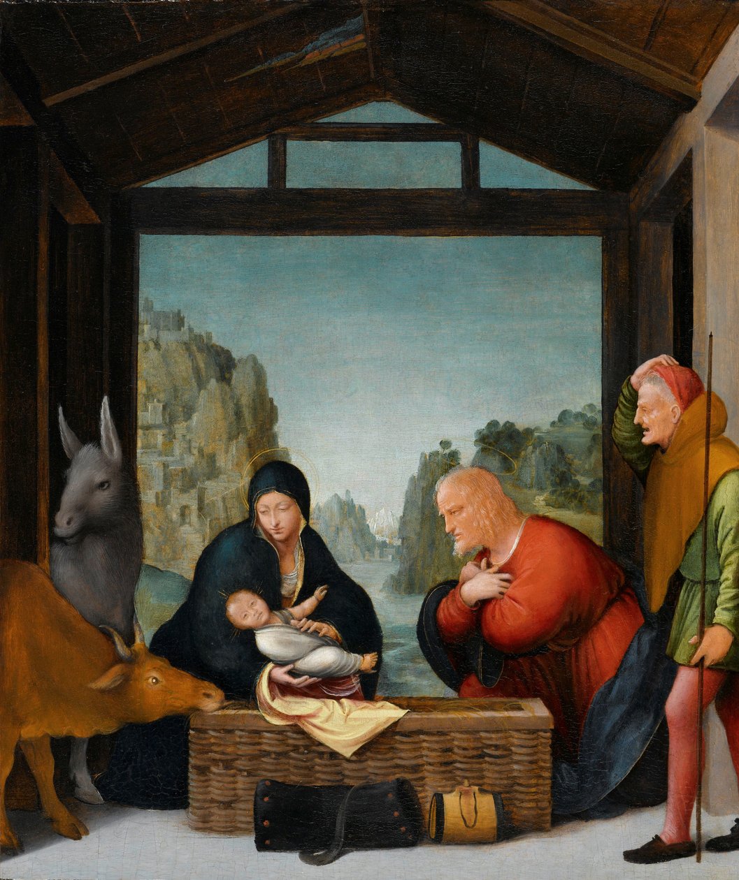 Tillbedjan av herdarna av Bartolommeo Suardi (circle of)