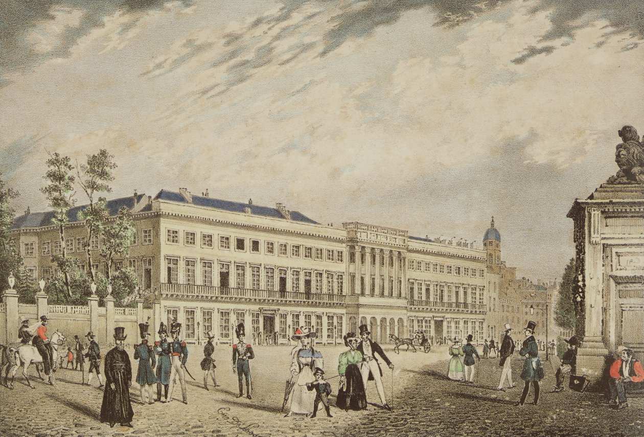 Vy över det kungliga palatset, Bryssel, omkring 1830 av Basile de Loose
