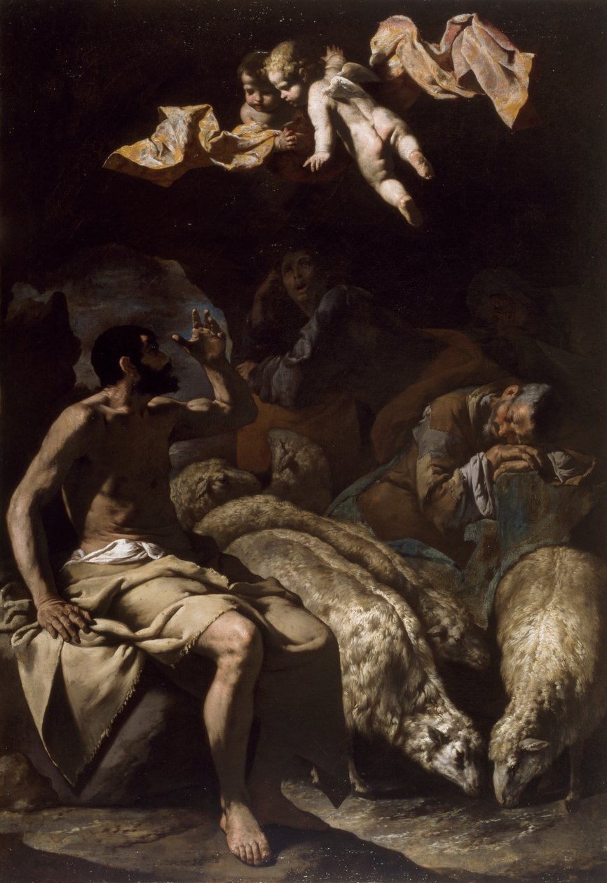 Ängeln som visar sig för herdarna, 1600-50 av Bassante