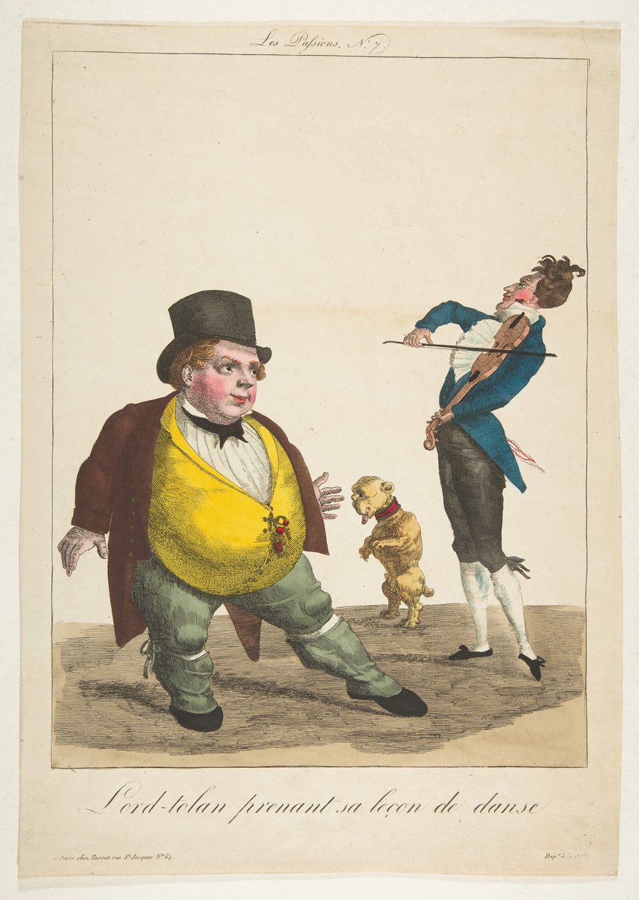 Lord-tolan tar sin danslektion, The Passions, nr 7, 1800-talet. av Basset
