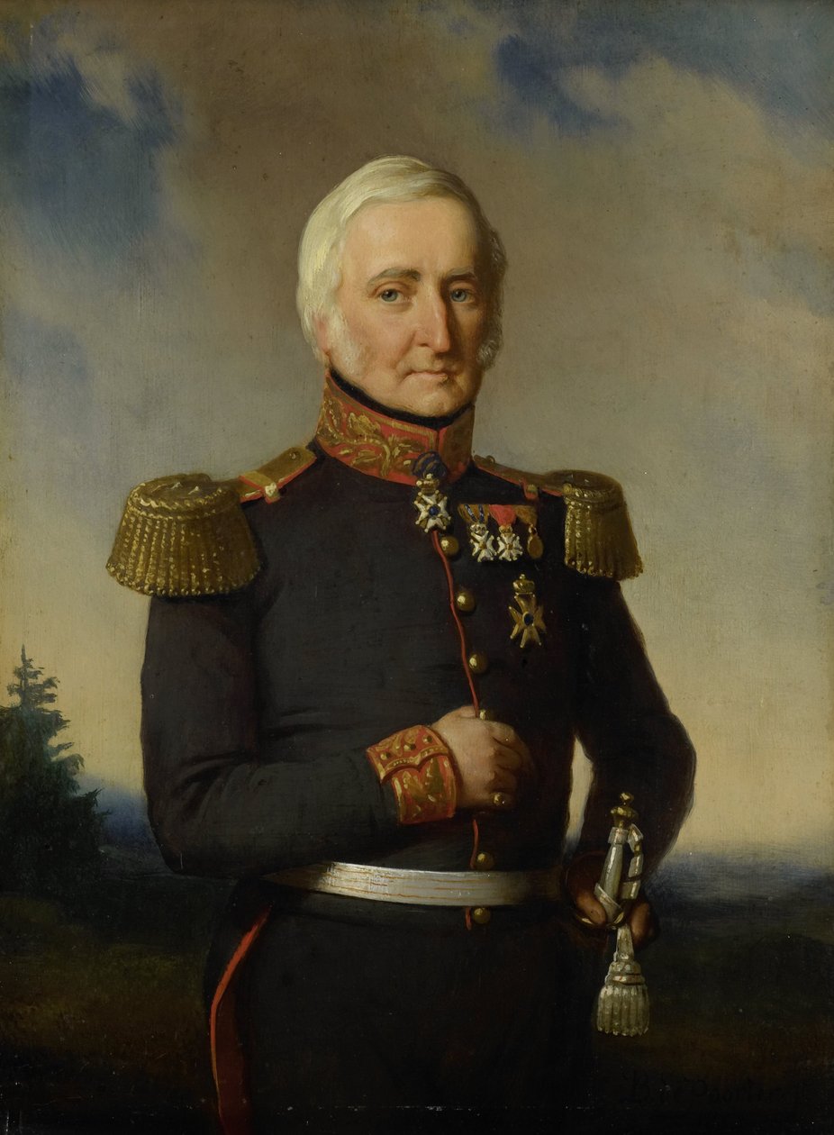 Huibert Gerard baron Nahuys van Burgst (1782-1858). Medlem av rådet för Nederländska Ostindien, i uniform av generalmajor titular av Bastiaan de Poorter