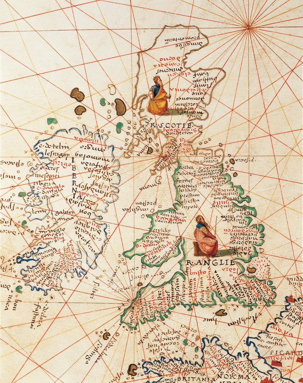 Europa: Storbritannien och Irland, från Atlas of the World i trettiotre kartor, av Battista Agnese av Battista Agnese