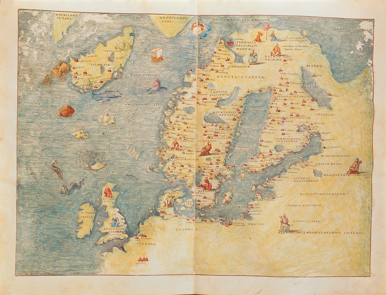 Karta över norra Europa, från Portolan Atlas av Battista Agnese av Battista Agnese