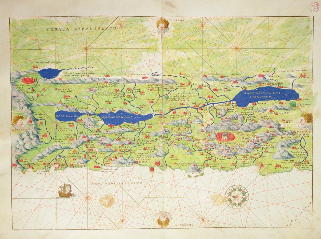 Le Nuu Paia, mai se Atlas o le Lalolagi i 33 Faafanua, Venise, 1 Setema 1553 (vaitusi i luga o le vellum) (tagai foi 330965)swed av Battista Agnese