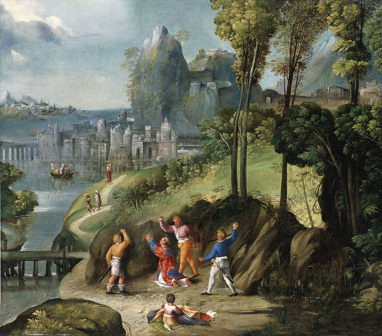 Steningen av Sankt Stefan av Battista Dossi
