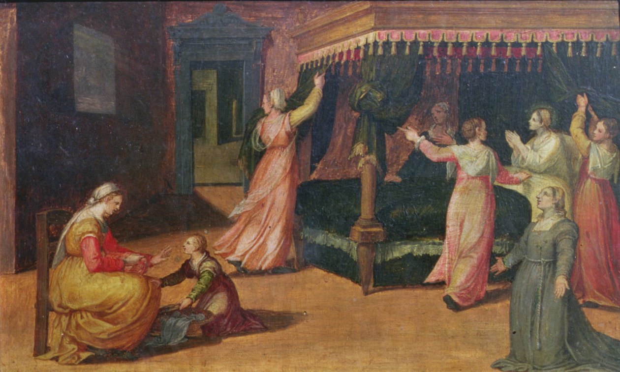 The Vision of St. Hildegard (1098-1179) (panel) av Battista Dossi