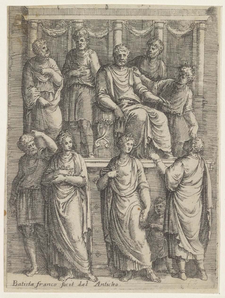 Domare som ger en dom Historia om kejsar Trajanus (serietitel) av Battista Franco
