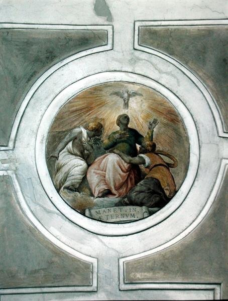 Representation av en av dygderna, detalj från taket på Grimani-kapellet (fresk) av Battista Franco