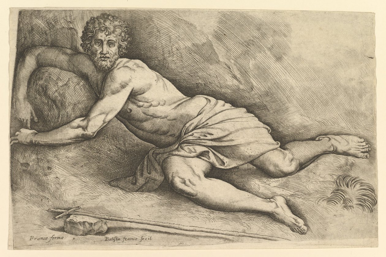 Johannes Döparen i vildmarken, ca. 1552-54. av Battista Franco Veneziano