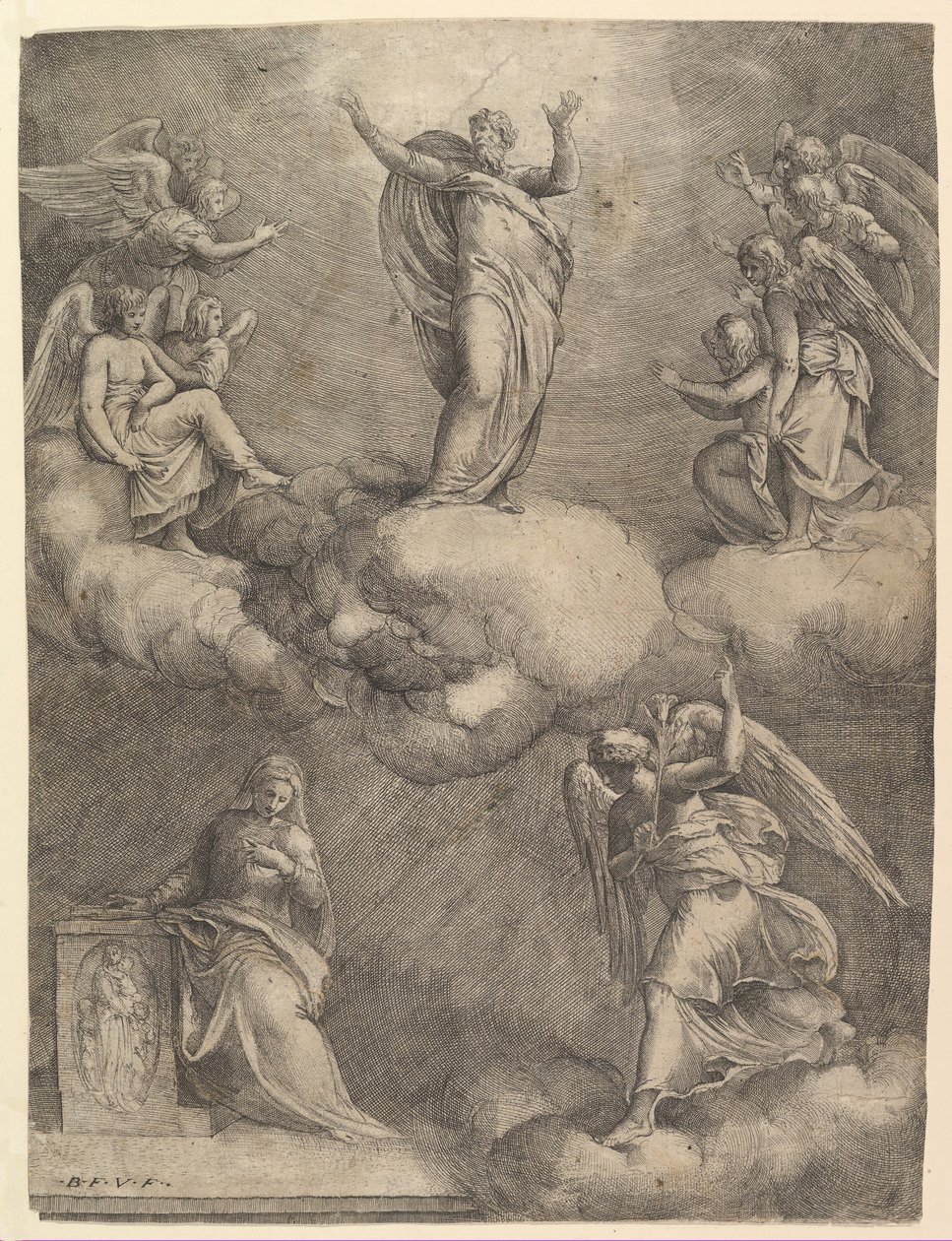 Bebådelsen, före 1557. av Battista Franco Veneziano