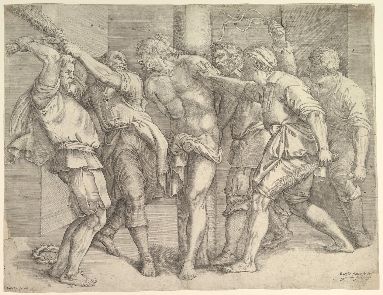 Flagelationen, ca. 1552-61. av Battista Franco Veneziano