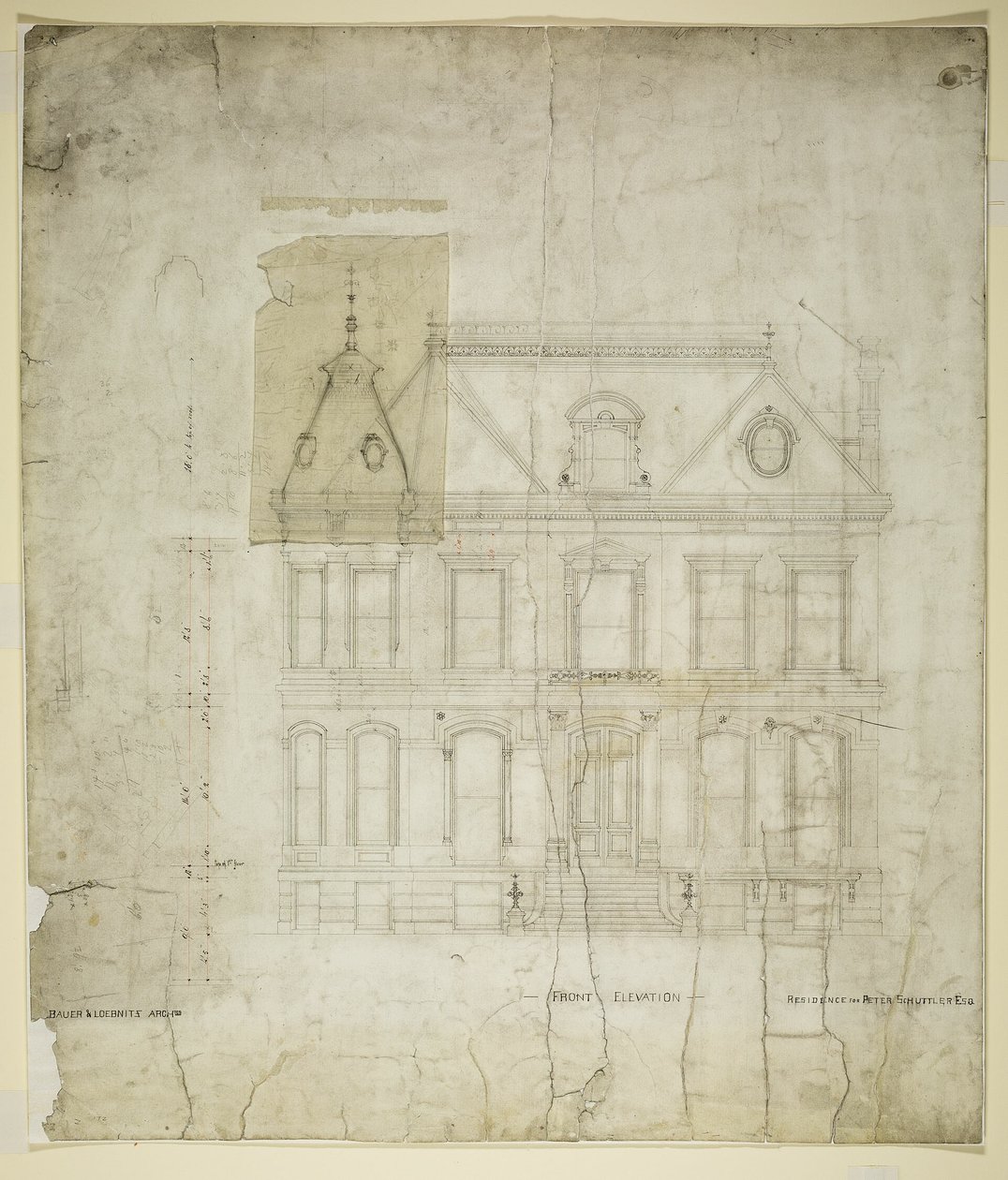 Peter Schuttler II House, Chicago, Illinois, fasad av Bauer and Loebnitz
