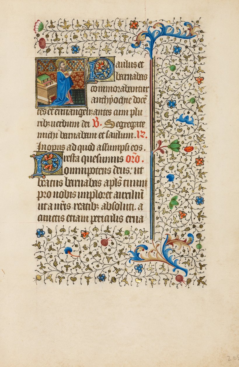 Sankt Barnabas läser ur en bok av Bedford Master