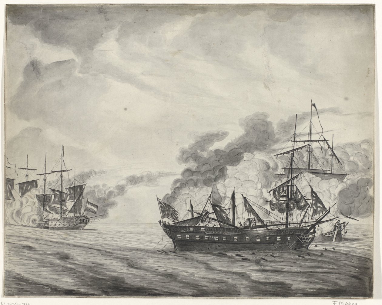 Sjöslaget vid Cadiz, 1781 av Beekman