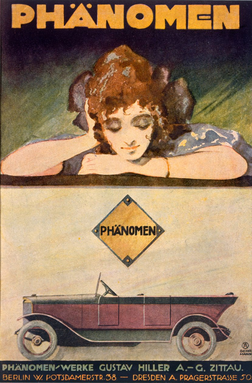 Annons för Phanomen-bilen, 1907-27 av Behrmann