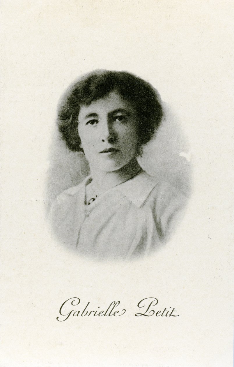 Gabrielle Petit, jubileumsvykort, ca 1920 av Belgian Photographer
