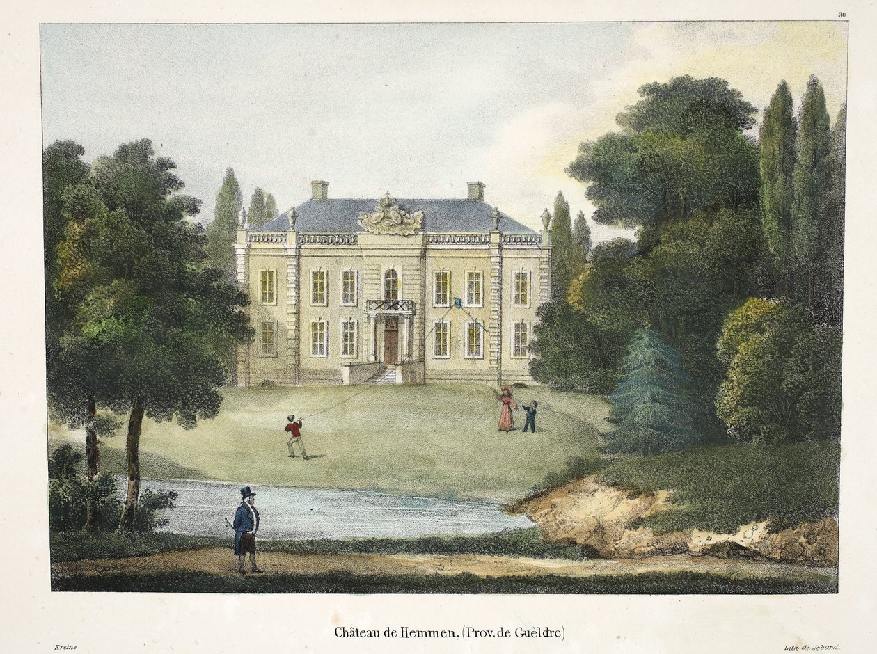 Hemmen slott, ca 1895 (fotokrom) av Belgian School