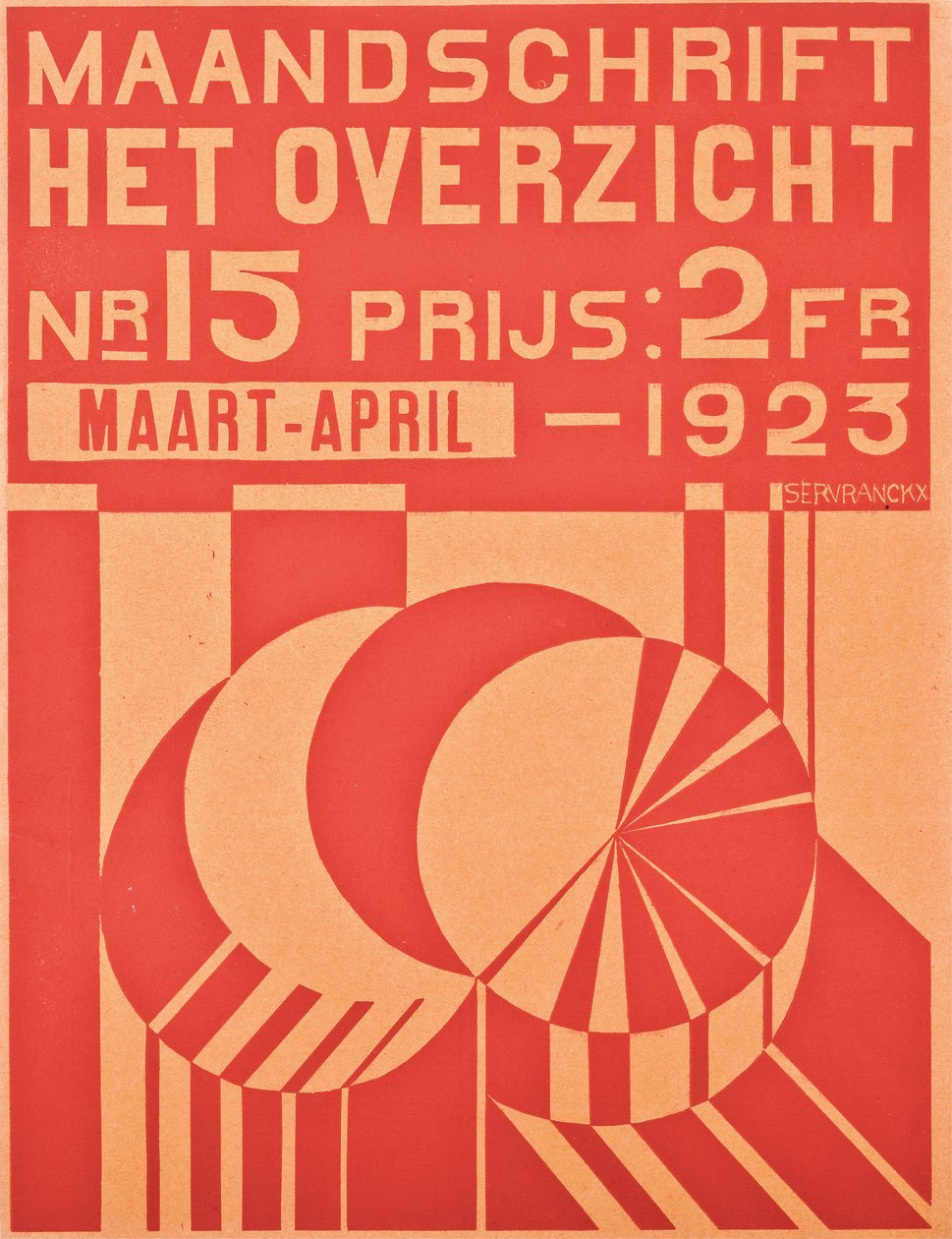 Omslag till numret av mars-april 1923 av tidskriften "Het Overzicht", 1923 av Belgian School