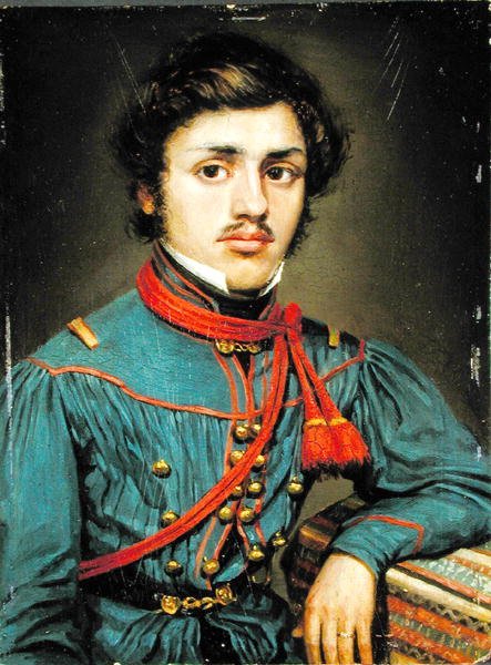 Jean-Baptiste Genie (1809-1882) volontär från Louvain 1830 (olja på panel) av Belgian School