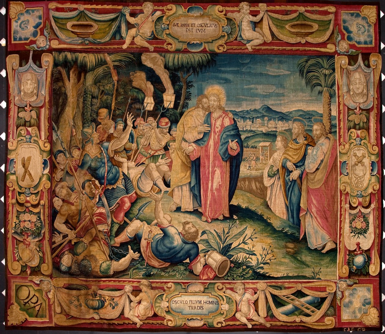 Judas kyss. Tapisseri tillverkad i manufakturerna i Bryssel. 1500-talet Genes, Musei di Strada Nuova av Belgian School