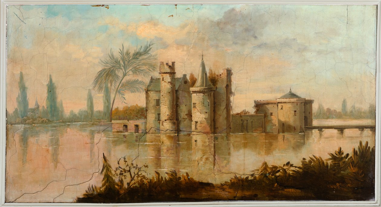 Andra bakrummet på baksidan, mötesrum, väggmålningar med lantliga scener i klassisk stil, troligen från omkring 1810, scen 4 av Belgian School