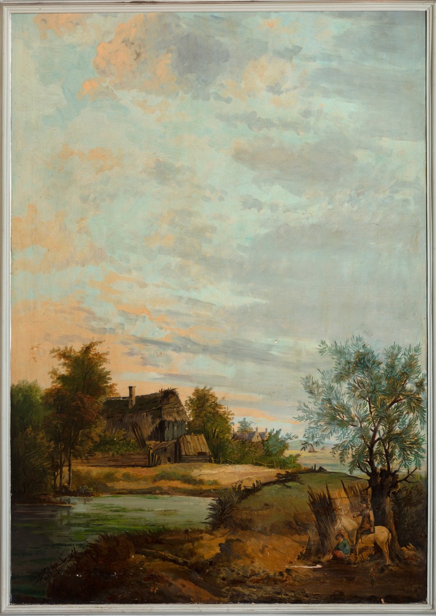 Andra bakrummet på baksidan, mötesrum, väggmålningar med lantliga scener i klassisk stil, troligen från omkring 1810, scen 7 av Belgian School