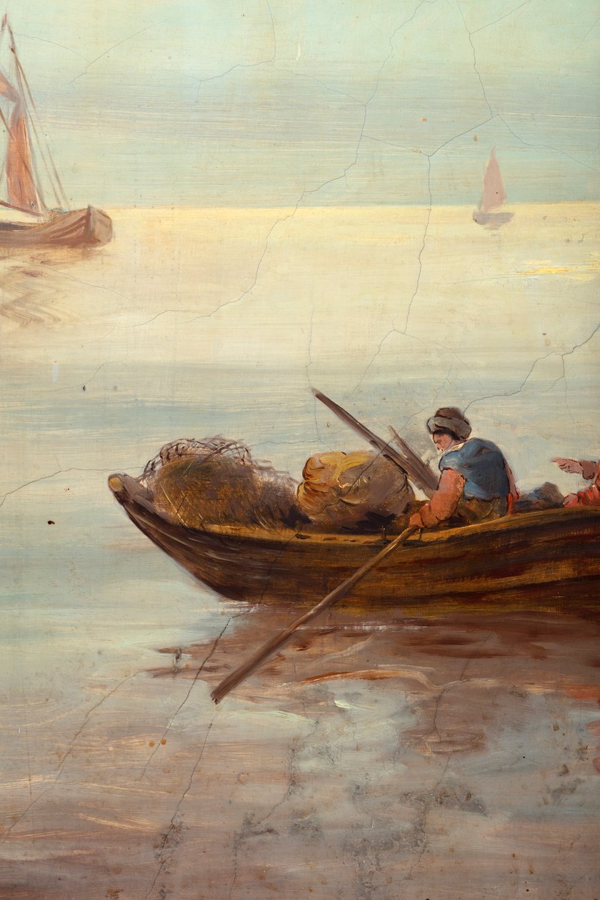 Andra bakre rummet på baksidan, mötesrum, väggmålningar med lantliga scener i klassisk stil, troligen från omkring 1810, scen 3 av Belgian School