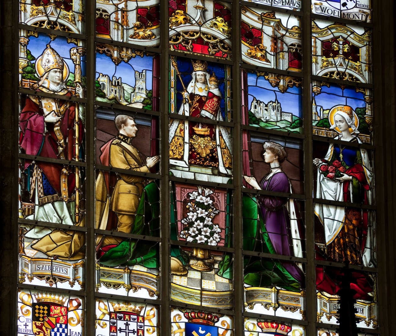 Fönster i målat glas, Vår Fru av Sablons kyrka av Belgian School