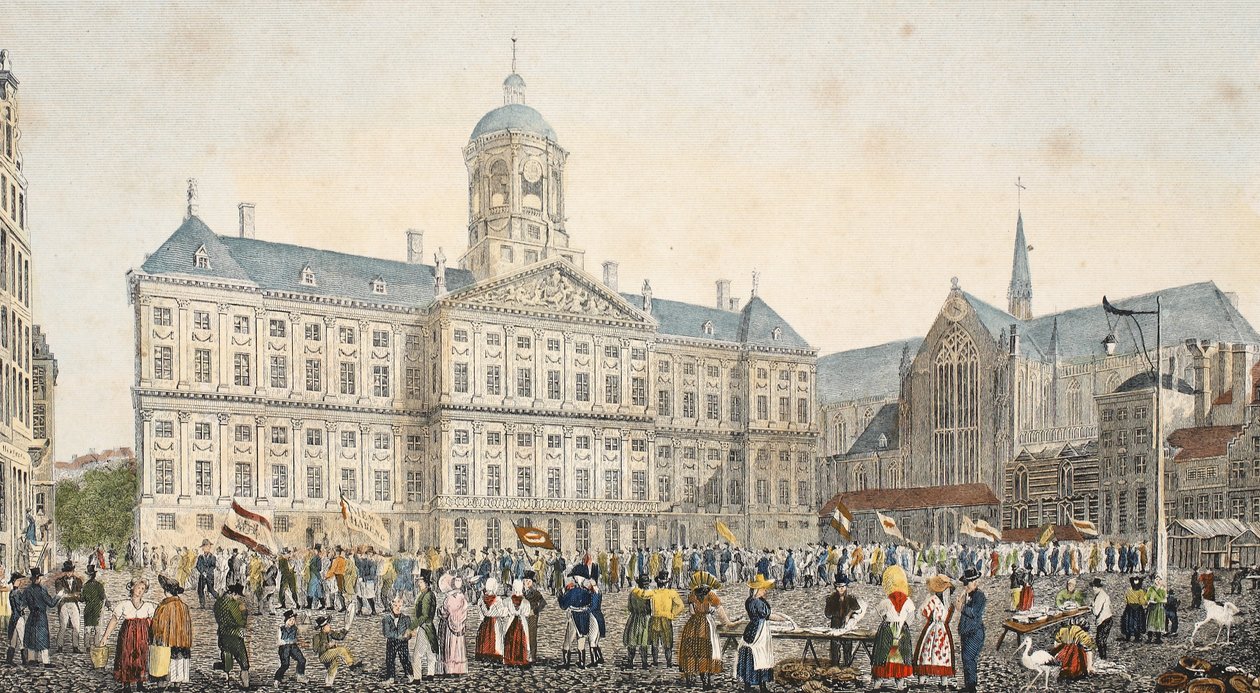 Gatubild, ca 1895 (photochrom) av Belgian School