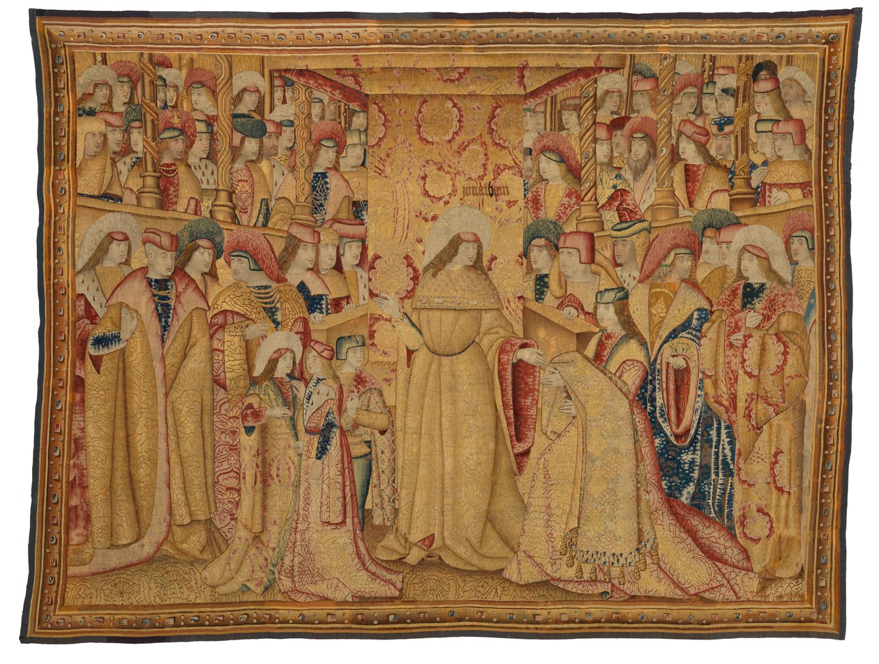 Tapestry, Jonathan Maccabeus Receiving a Purple Robe, tillverkad i Bryssel, Belgien, cirka 1490-1500 (ull och siden) av Belgian School