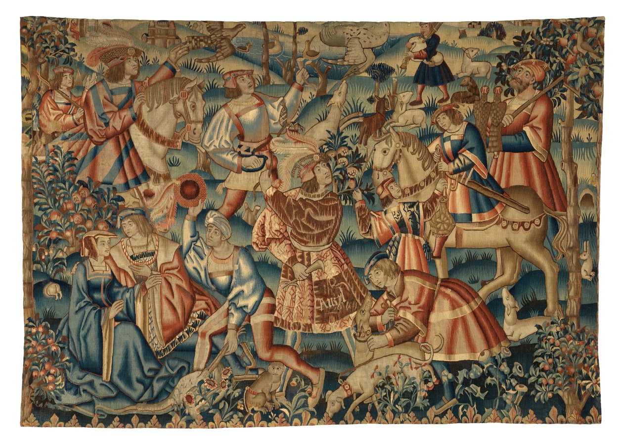 Tapestry, April månad, från Tournai av Belgian School