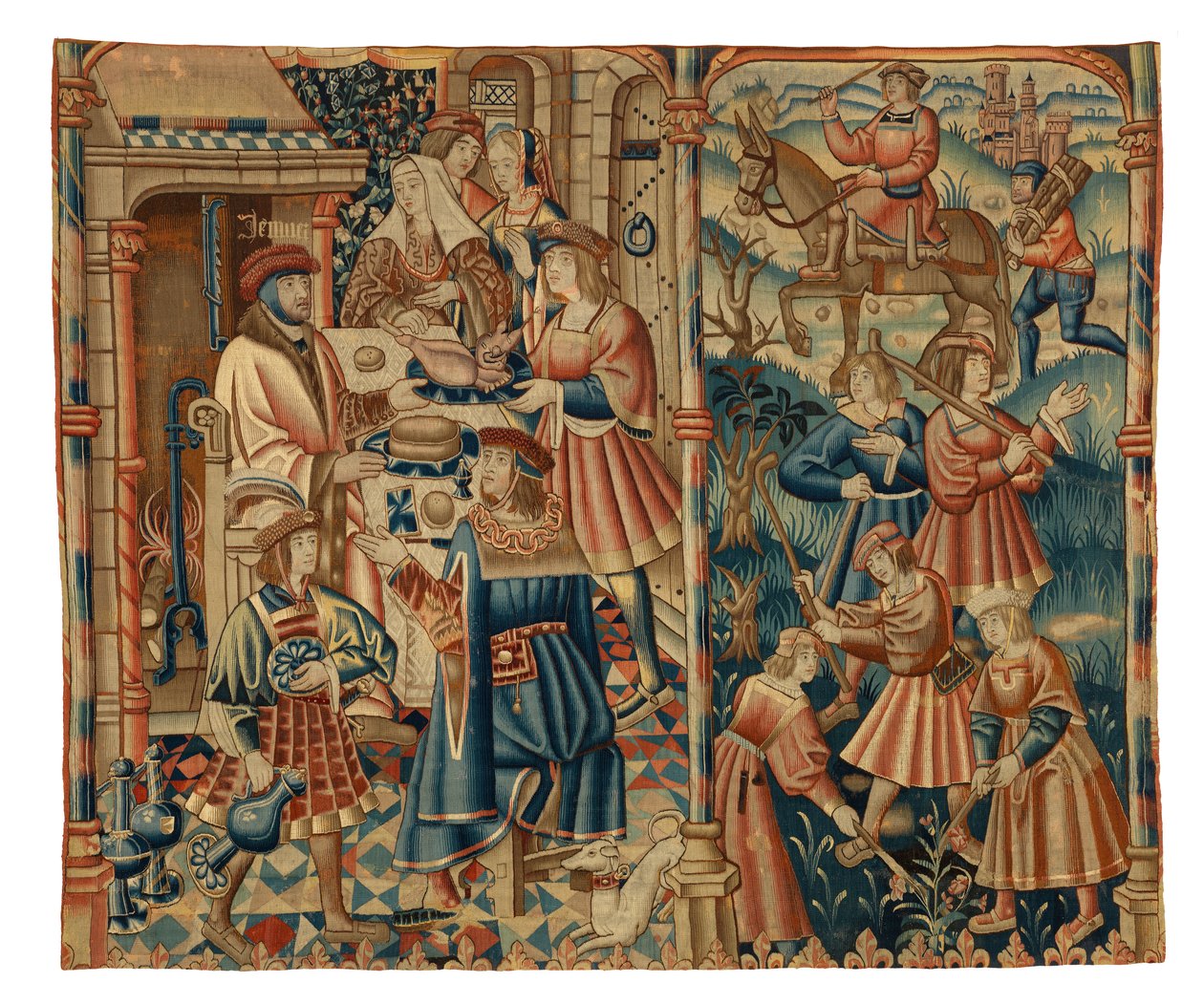 Gobeläng, januari månad, möjligen från Flandern av Belgian School