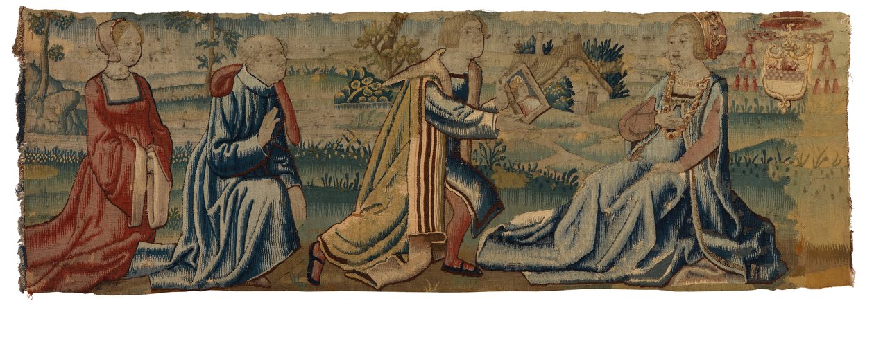 Tapestry, Proposal of Marriage by Proxy, från Belgien (ull) av Belgian School