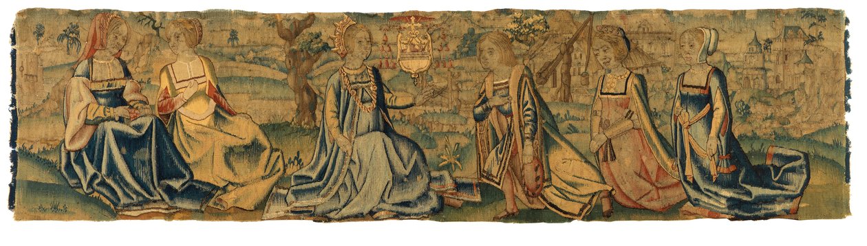 Tapestry, The Princess and her Wooer, möjligen från Bryssel (ull & siden) av Belgian School