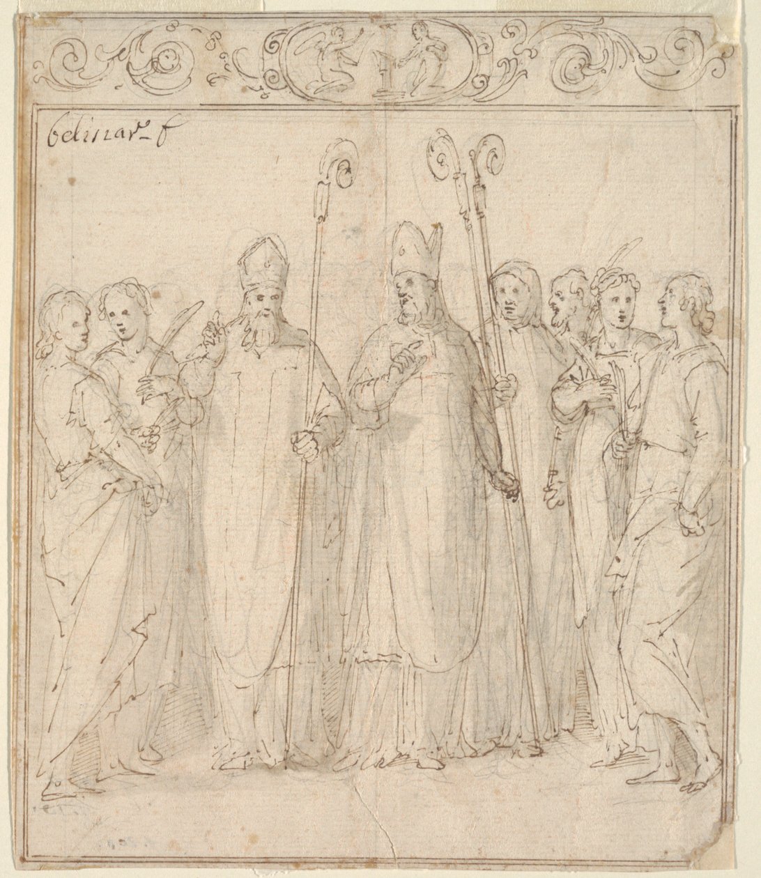 Augustinus, Ambrosius och andra heliga av Belisario Corenzio