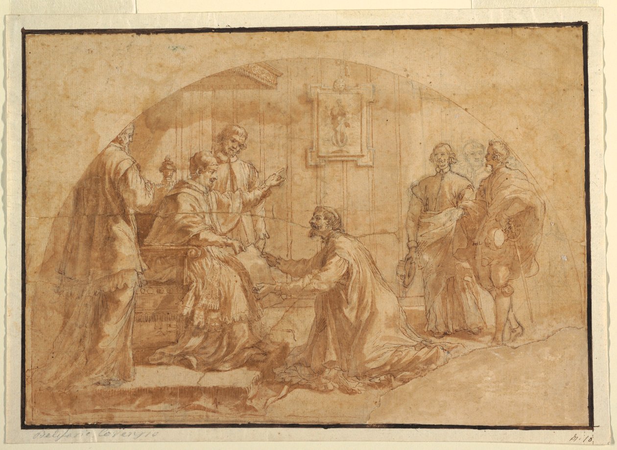 Teckning, Påve tar emot besökare, 1590-1646 av Belisario Corenzio