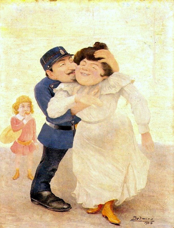 The Guards Flirt av Belmiro de Almeida