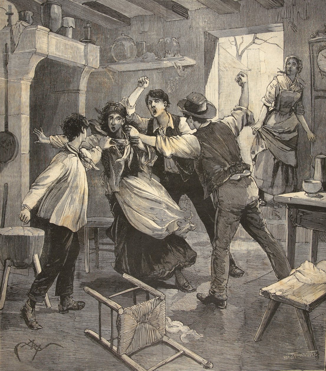 En mor dödad av sina barn, från "Le Petit Parisien", 9 augusti 1891. av Beltrand and Clair Guyot, E. Dete