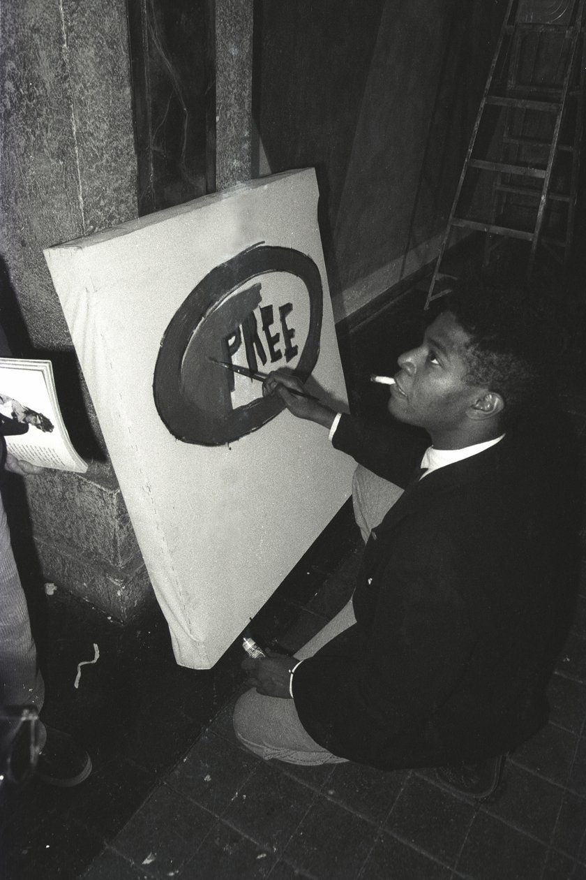 Jean-Michael Basquiats målning "Pree" på Area, New York av Ben Buchanan