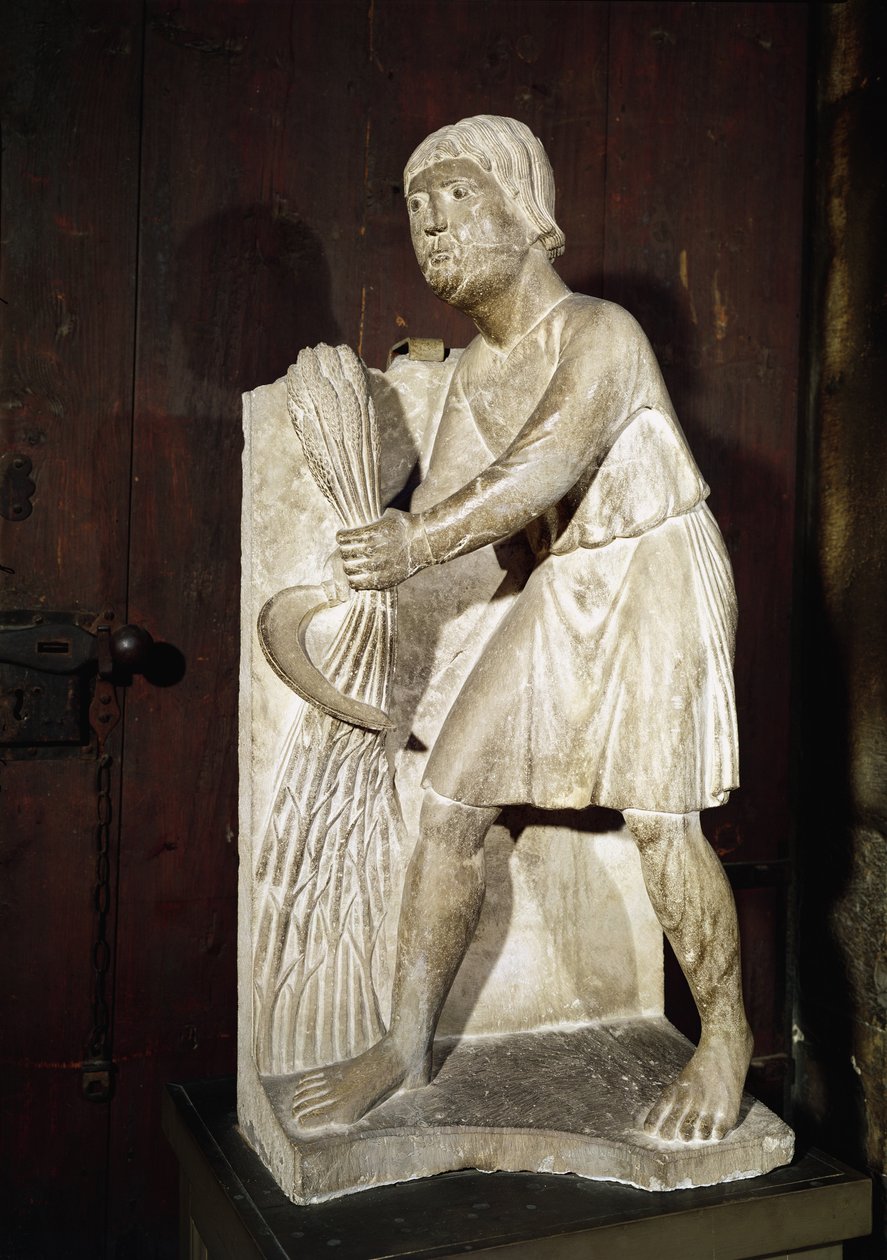 Reaper: juni från en statykalender över Månadernas arbete, c.1200 av Benedetto Antelami