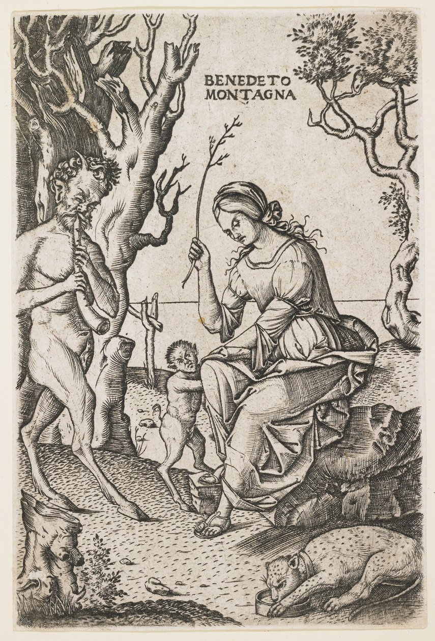 Satyrs familj, ca. 1520 av Benedetto Montagna