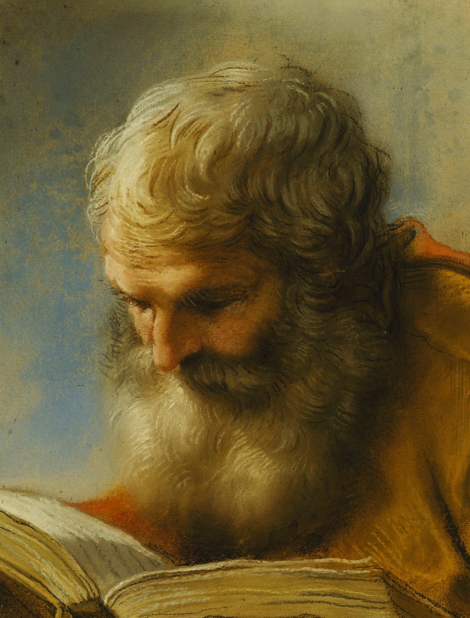 En skäggig apostel som läser, 1712 av Benedetto Luti