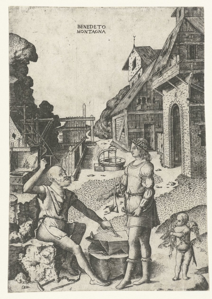 Apollo träffade Amor av Vulcan av Benedetto Montagna