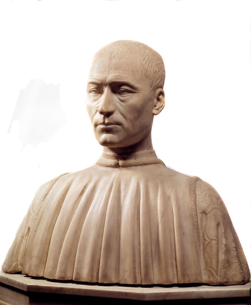 Byst av Philippe Strozzi (eller Filippo) (1489-1538), italiensk condottiere och politiker. Marmorskulptur av Benedetto da Maiano (1442-1497) 1400-talets Paris, Louvren. av Benedetto da Maiano