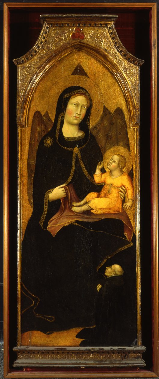 Madonna och barn med donator, panel från SS högaltare. Domenico e Giacomo, Bevagna, 1416 av Benedetto di Bindo