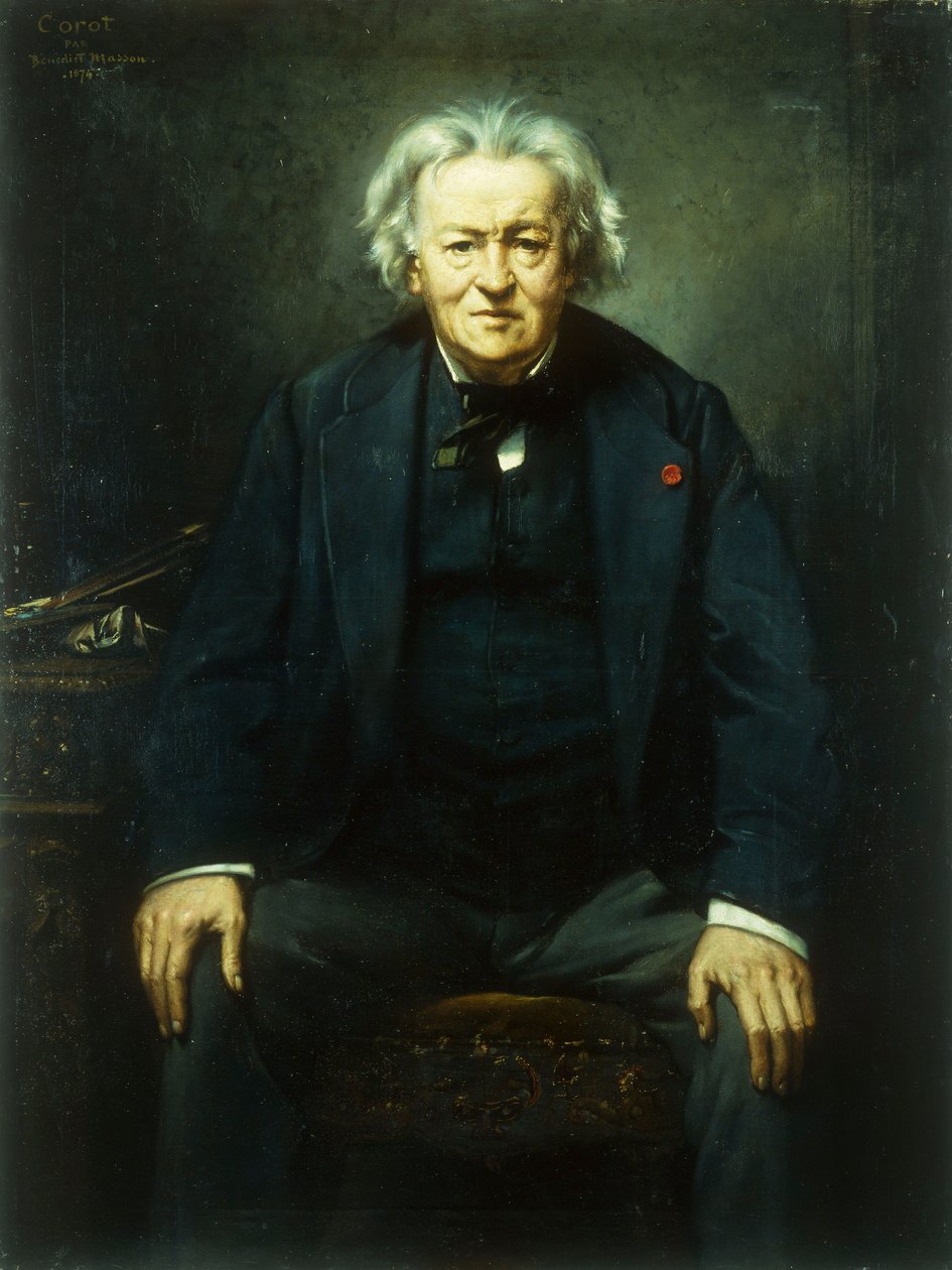 Porträtt av Jean Baptiste Camille Corot, 1874 av Benedict Masson