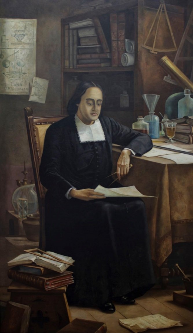  Retrato do Padre Bartolomeu de Gusmaon av Benedito Calixto
