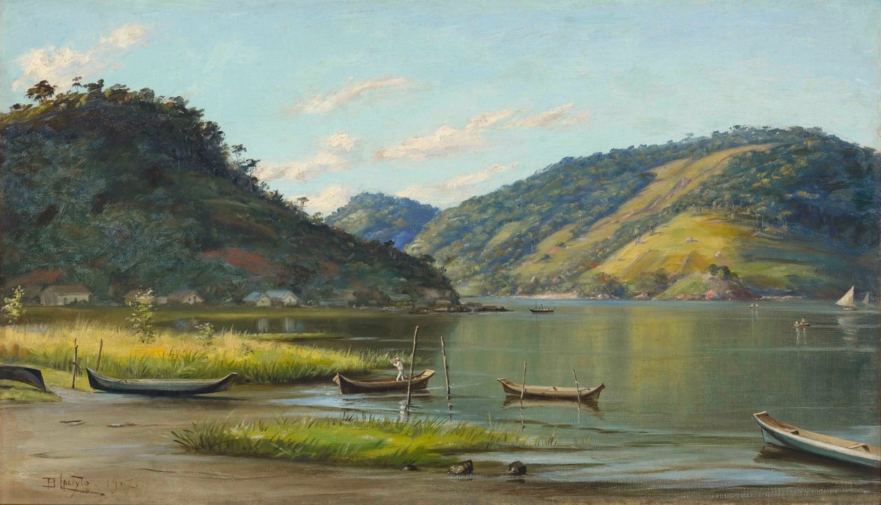 Benedito Calixto - Vik med båtar, SP, 1907 av Benedito Calixto